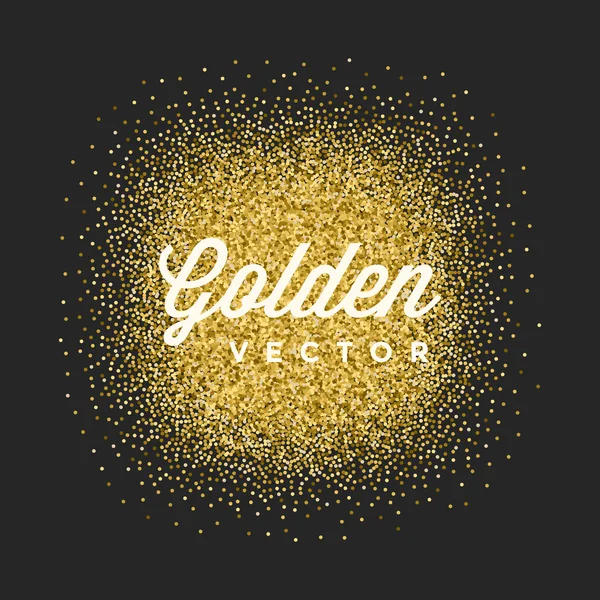 Oro scintillio scintilla luminoso Confetti nero vettoriale sfondo — Vettoriale Stock