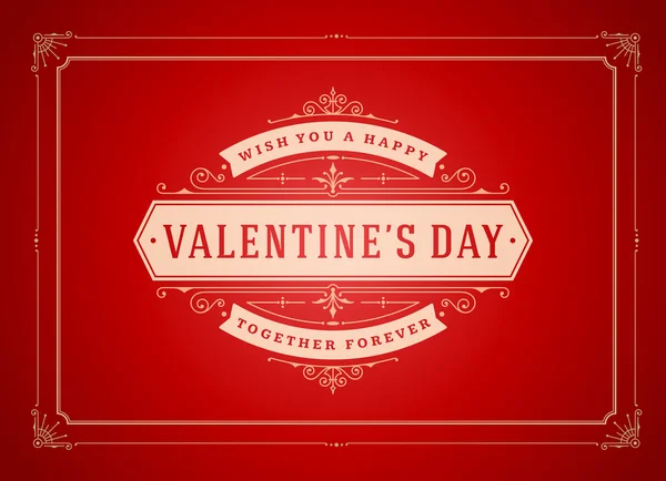 Tarjeta de felicitación del día de San Valentín o ilustración del vector del cartel — Archivo Imágenes Vectoriales