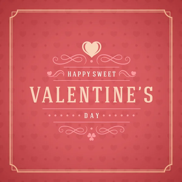 Valentines Day Greeting Card or Poster Vector illustration. Retro typography design and texture background — Stockvector