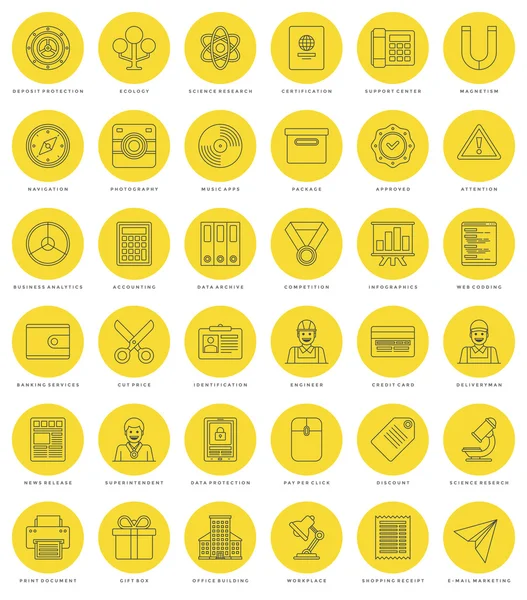 Flat line simple icons set. Thin linear stroke vector icons Essentials objects concept. — Stock vektor