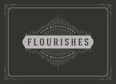 Vintage Süs Kutlama Kartı Vektör Şablonu. Retro Lüks Davetiye, Kraliyet Sertifikası