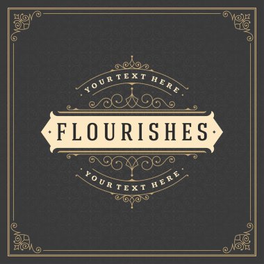 Kraliyet Logo tasarım şablonu. Kaligrafi zarif süsleme satırları geliştiği.