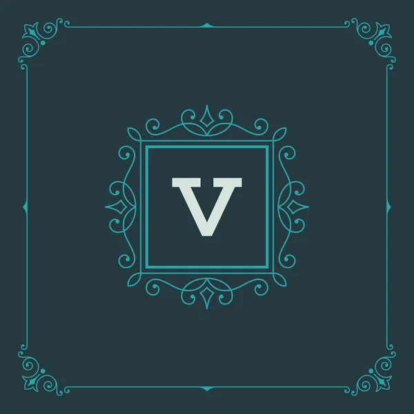 Koninklijke Logo ontwerpsjabloon. Bloeit kalligrafische elegante Ornament lijnen. — Stockvector