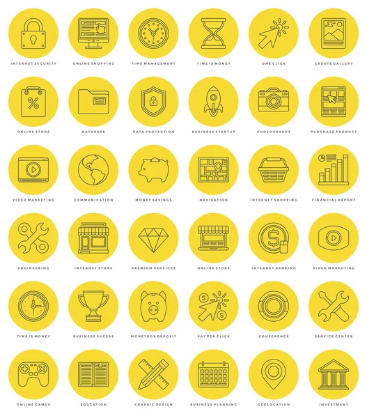 Flat line simple icons set. Thin linear stroke vector Essentials objects symbols. — Stock vektor