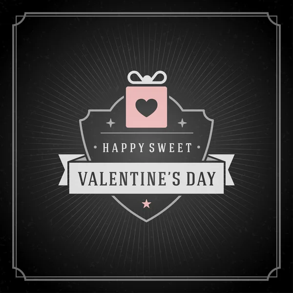 De dag van Valentijnskaarten wenskaart of Poster en hart vector illustratie — Stockvector