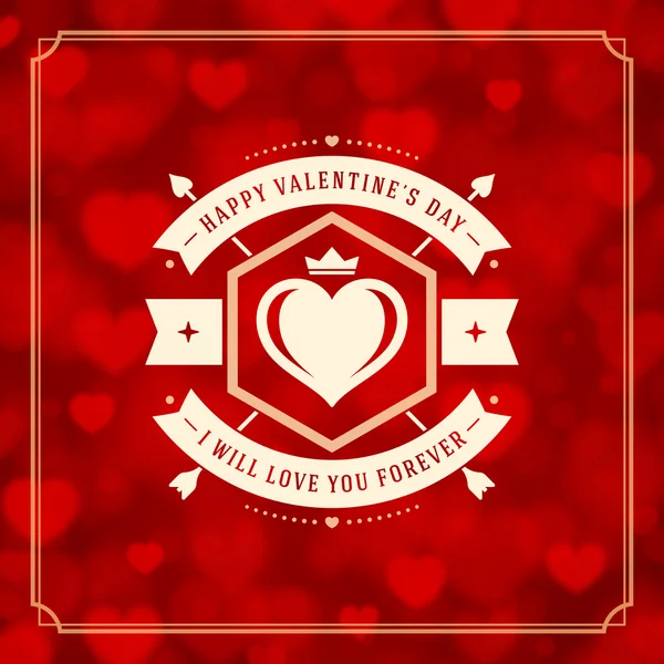 De dag van Valentijnskaarten wenskaart of poster vectorillustratie — Stockvector