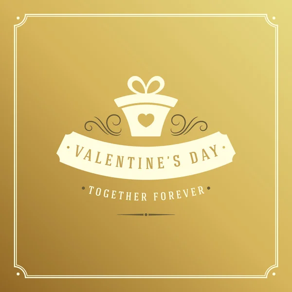 Valentines Day greeting card or poster vector illustration — Stock Vector
