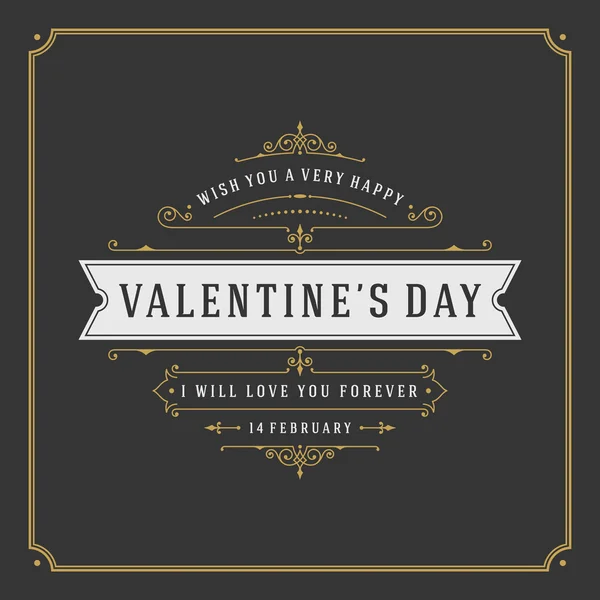 Tarjeta de felicitación del Día de San Valentín o Poster y la ilustración del vector del corazón — Vector de stock