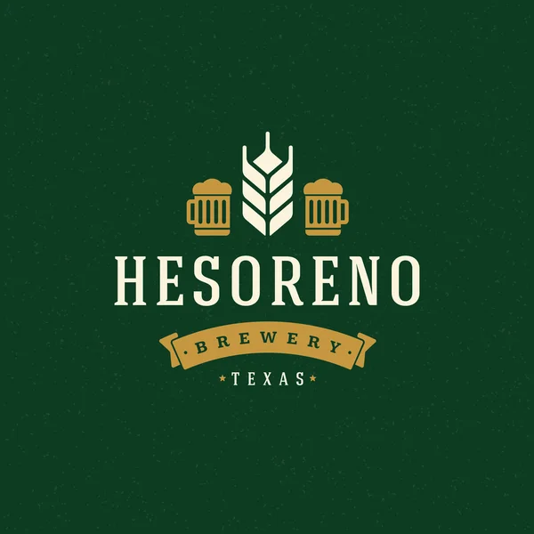 Modelo de logotipo de cerveja. Vector Design Elemento Estilo Vintage para Logotipo —  Vetores de Stock