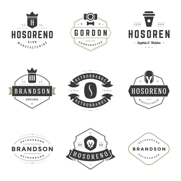 Vintage Logos Design Templates Set. Vector design elements, Logo Elements — Διανυσματικό Αρχείο