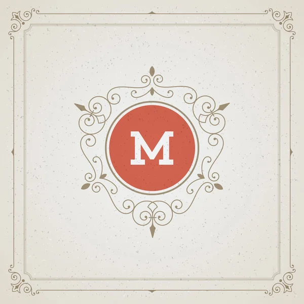 Szablon projektu Logo królewskiej. Kwiatowy linie kaligraficzna elegancki Ornament — Wektor stockowy