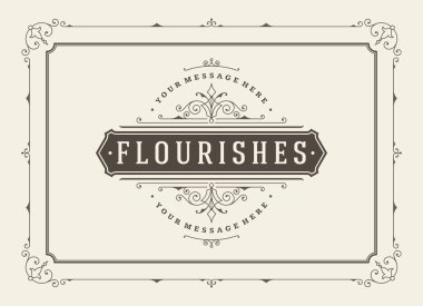 Vintage süsleme tebrik kartı vektör şablonu