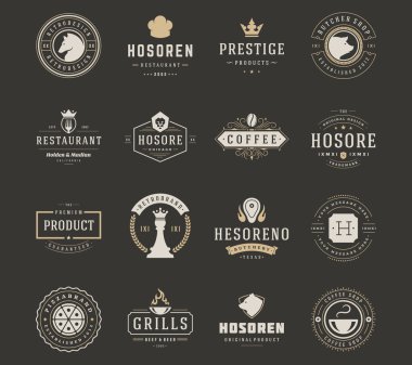 Vintage Logos Design Templates Set. Vector design elements