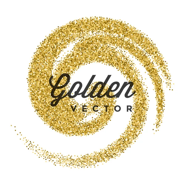 Guld Glitter gnistrar ljusa Confetti svart vektor bakgrund — Stock vektor