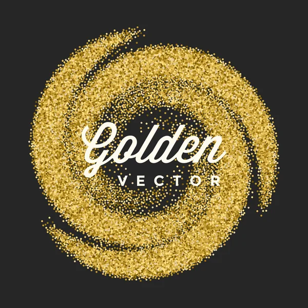 Gold glitzert hell Konfetti schwarz Vektor Hintergrund — Stockvektor