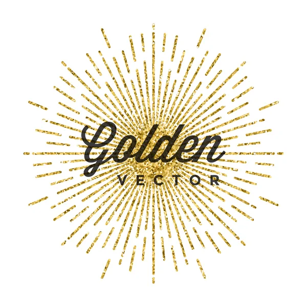 Gold Glitter Sparkles heldere Confetti zwarte Vector achtergrond — Stockvector
