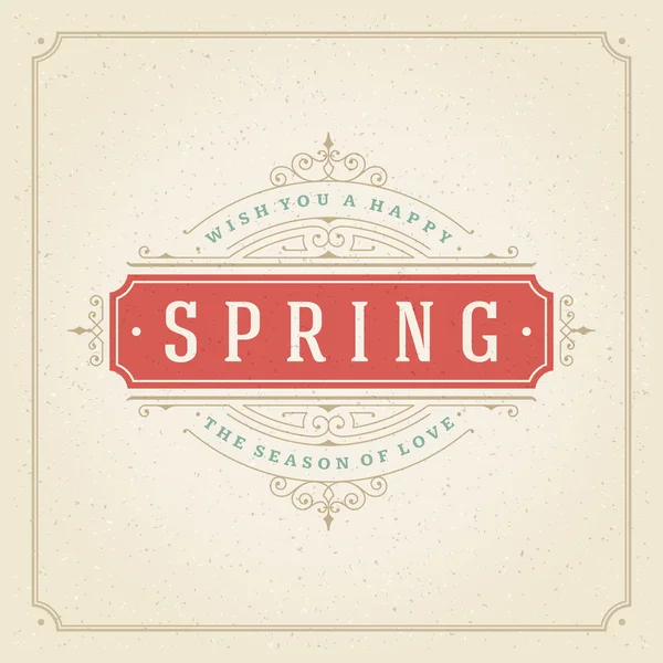 春ベクトル表記ポスターやグリーティング カード デザイン. — ストックベクタ