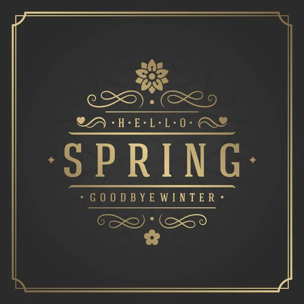 Cartel tipográfico de vectores de primavera o diseño de tarjetas de felicitación . — Vector de stock