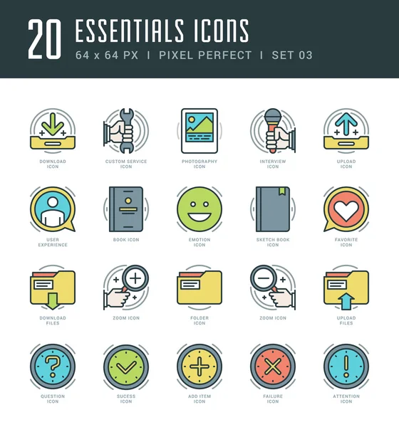 Line icons set. Trendy Modern Flat thin linear stroke vector Essentials Objects concept. — 图库矢量图片