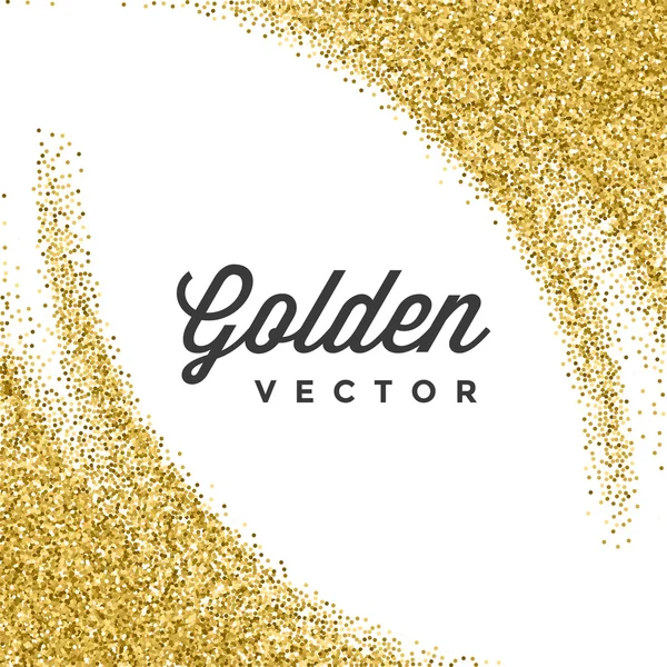 Paillettes d'or scintille Confettis Fond vectoriel lumineux . — Image vectorielle