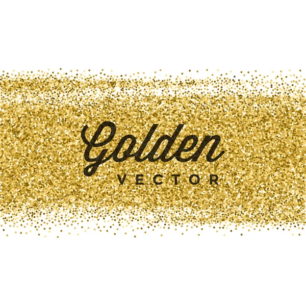 Guld Glitter glittrar ljust konfetti vektor bakgrund. — Stock vektor