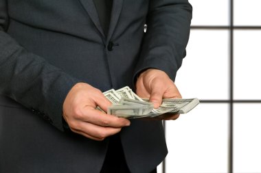 Yetişkin ofis çalışanı nakit sayma.