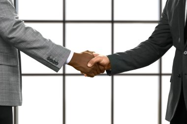 Managers greeting each other. clipart