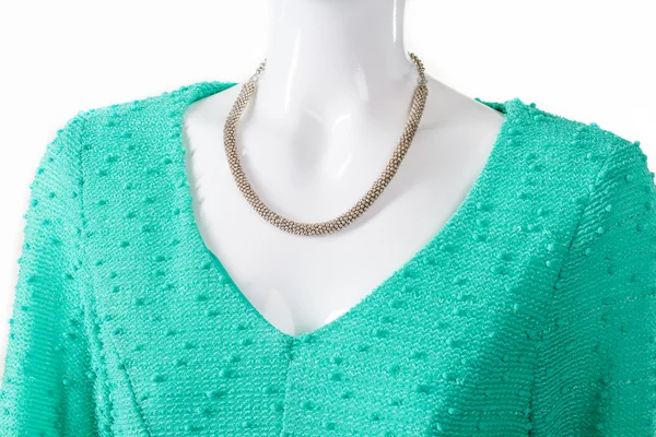 Delicata collana con abito turchese . — Foto Stock