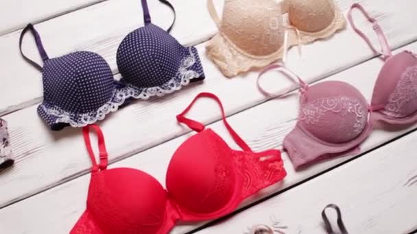 Selezione di reggiseni diversi . — Video Stock