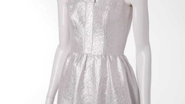 Robe argent clair sur mannequin .