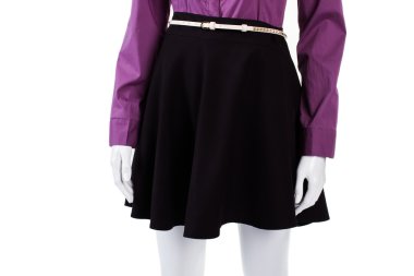 Siyah Beyaz kemer ile etek.