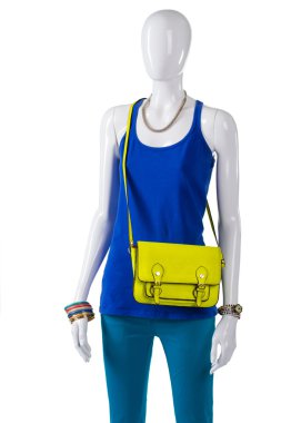 Kireç çanta turkuaz pantolon.