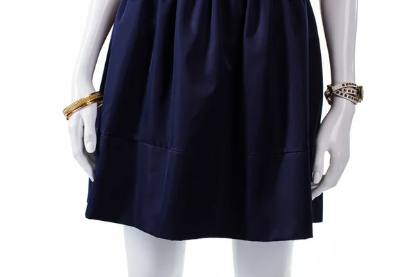 Skyltdocka i blå marinblå kjol. — Stockfoto