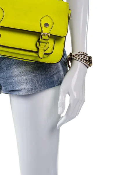 Classic watch and lime purse. — Stock Photo, Image