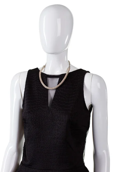 Black sleeveless top and necklace. — Stock Photo, Image