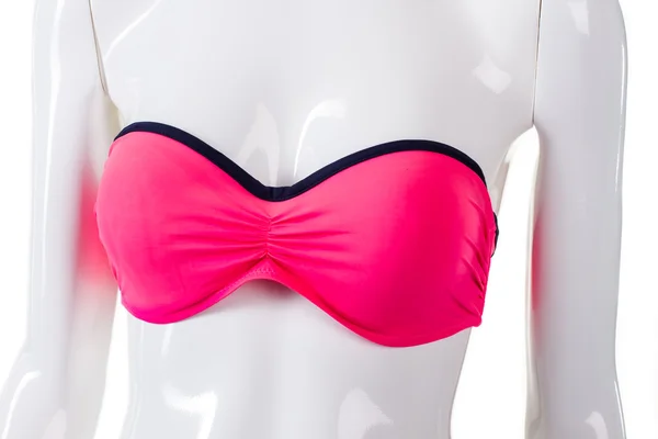 Pink strapless swimsuit top. — Stock Photo, Image
