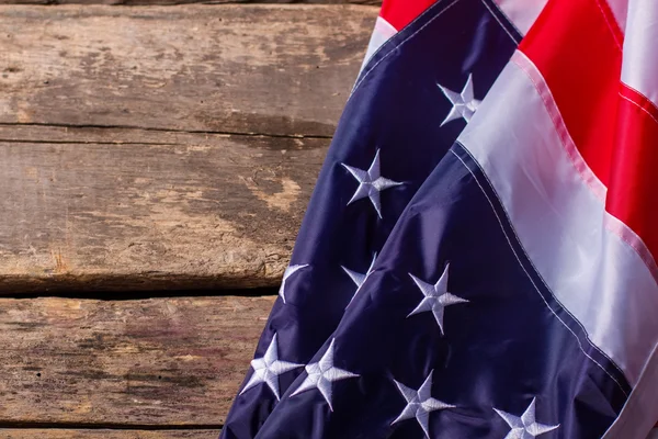 USA flag on wooden background. — Stock Photo, Image