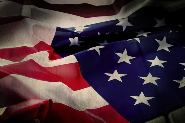 Stará vlajka USA Temná Americká vlajka. — Stock fotografie