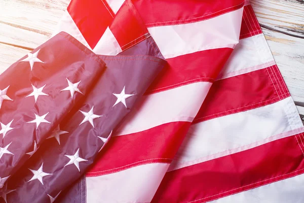 Creased flag of USA. — Stock Photo, Image