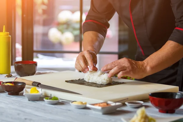 Nori en witte rijst. — Stockfoto