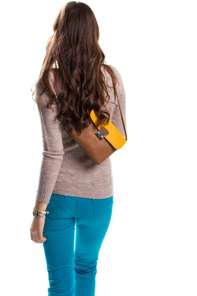 Donna con una borsa. — Foto Stock