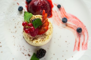 Küçük pasta Üstten Görünüm.