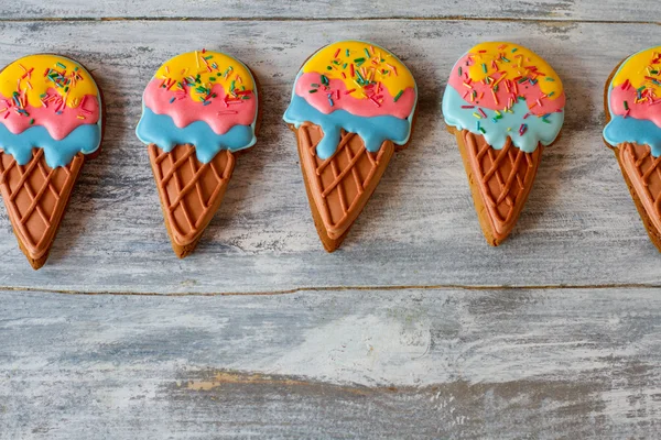 Bolachas em forma de gelado . — Fotografia de Stock