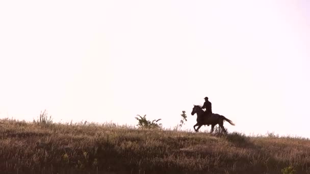 Horseman moving in slo-mo. — Stock Video