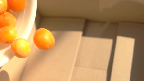 Fruits falling in slow motion. — Stock Video