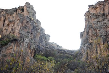 Ihlara vadisi ve vadi, Kapadokya, Türkiye.