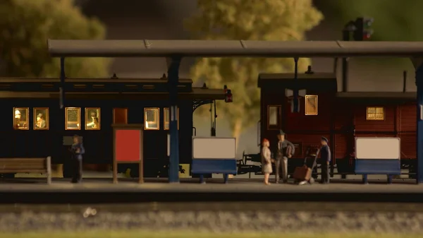 Modèle miniature de gare rétro. — Photo