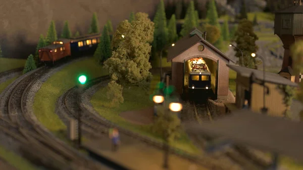 Model of railway depot. — Stock Photo, Image