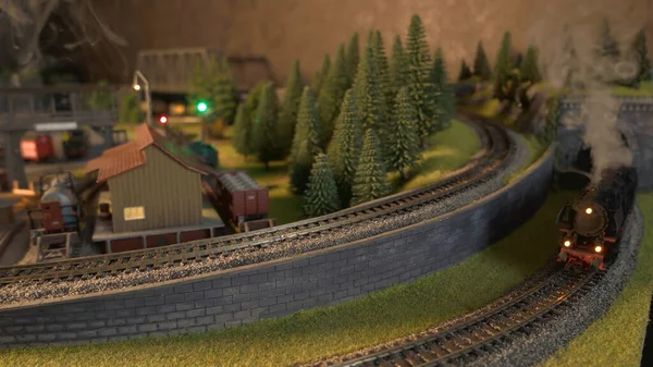 Lokomotive rétro sur un chemin de fer. — Photo