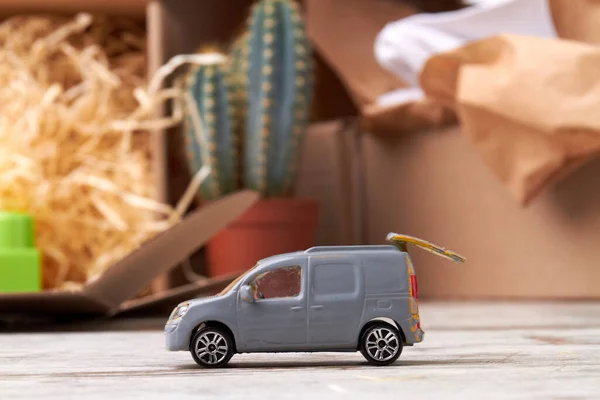 Toy delivery car. — Stock Photo, Image